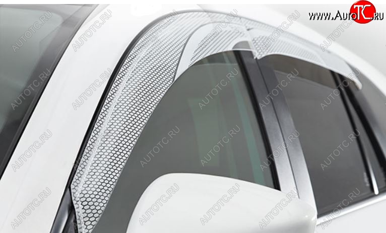 2 199 р. Дефлектор капота CA-Plastiс  Toyota Probox  рестайлинг (2014-2025) (Серия Art белая, Без хром.молдинга)  с доставкой в г. Пермь