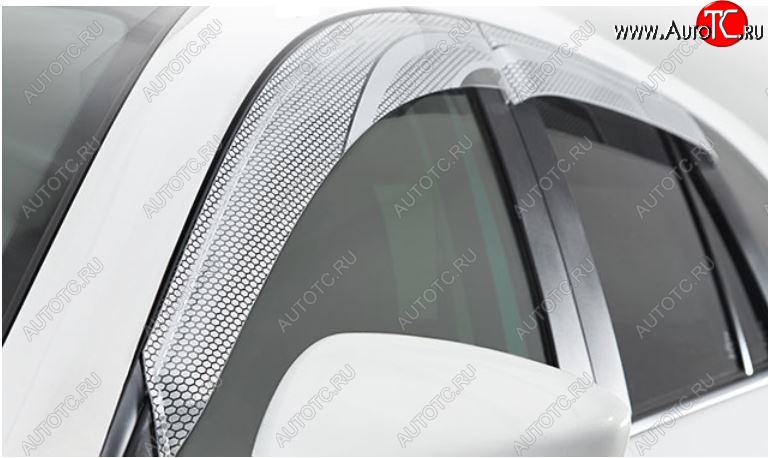 2 199 р. Дефлектор капота CA-Plastiс  Toyota Probox  рестайлинг (2014-2025) (Серия Art серебро, Без хром.молдинга)  с доставкой в г. Пермь