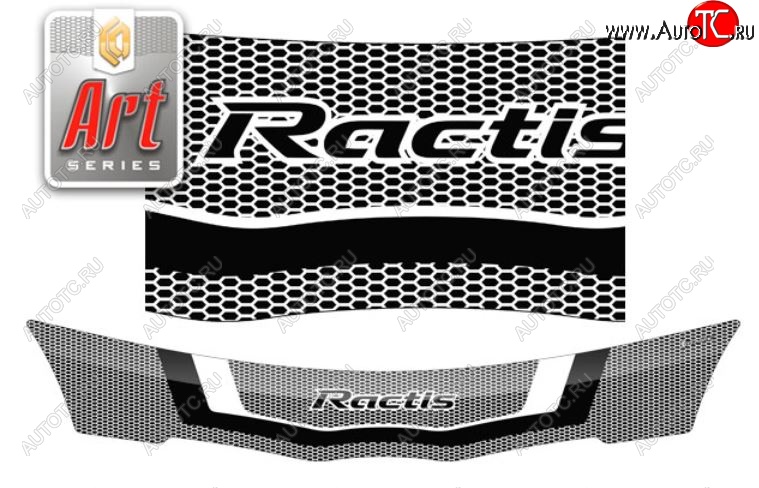2 159 р. Дефлектор капота (рынок Японии) CA-Plastiс  Toyota Ractis (2005-2010) (Серия Art серебро)  с доставкой в г. Пермь