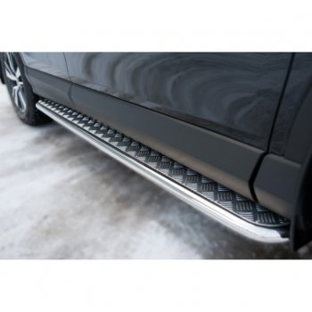 22 949 р. Пороги труба d42 с листом (Лист алюм,проф.сталь)(v2) SLITKOFF  Toyota RAV4  XA40 (2015-2019) 5 дв. рестайлинг  с доставкой в г. Пермь. Увеличить фотографию 2