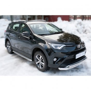 22 949 р. Пороги труба d42 с листом (Лист алюм,проф.сталь)(v2) SLITKOFF  Toyota RAV4  XA40 (2015-2019) 5 дв. рестайлинг  с доставкой в г. Пермь. Увеличить фотографию 4