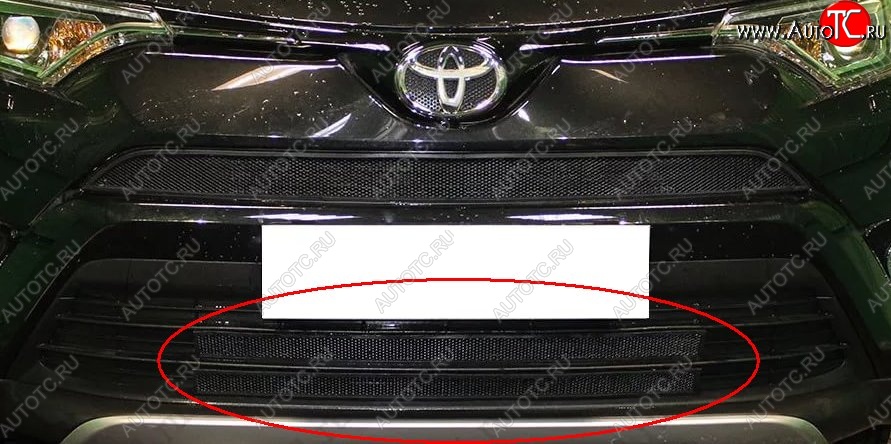 1 789 р. Нижняя решётка в воздуховод автомобиля Russtal (черная) Toyota RAV4 XA40 5 дв. рестайлинг (2015-2019)  с доставкой в г. Пермь