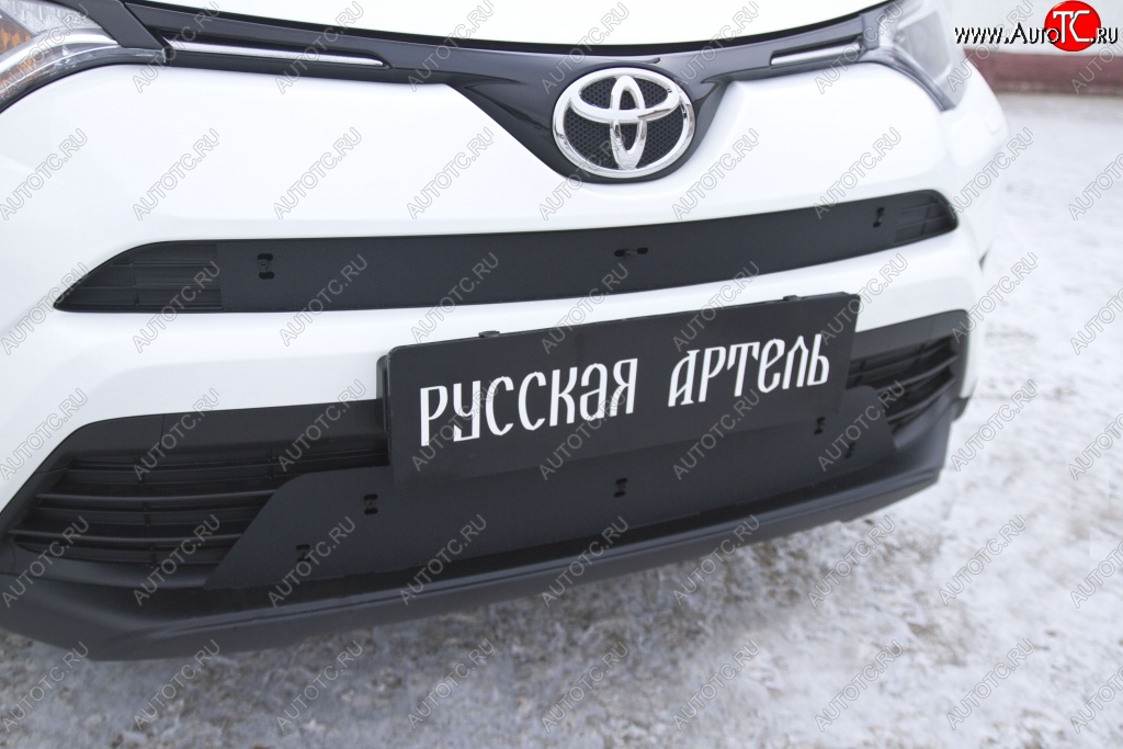 1 469 р. Зимняя заглушка решетки переднего бампера РА Toyota RAV4 XA40 5 дв. рестайлинг (2015-2019)  с доставкой в г. Пермь