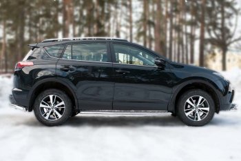 34 999 р. Широкая защита порогов с трубой диаметром 42 мм SLITKOFF v3 Toyota RAV4 XA40 5 дв. рестайлинг (2015-2019)  с доставкой в г. Пермь. Увеличить фотографию 2