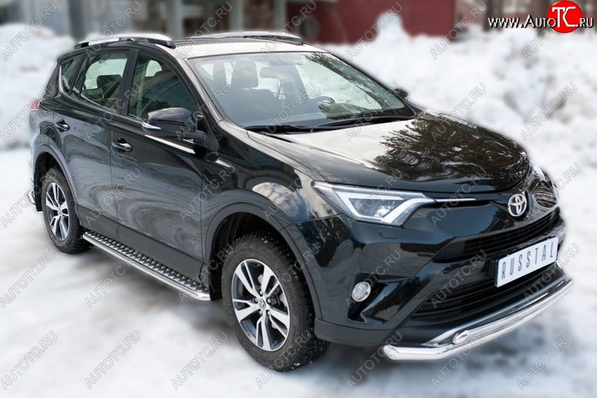 34 999 р. Широкая защита порогов с трубой диаметром 42 мм SLITKOFF v3 Toyota RAV4 XA40 5 дв. рестайлинг (2015-2019)  с доставкой в г. Пермь
