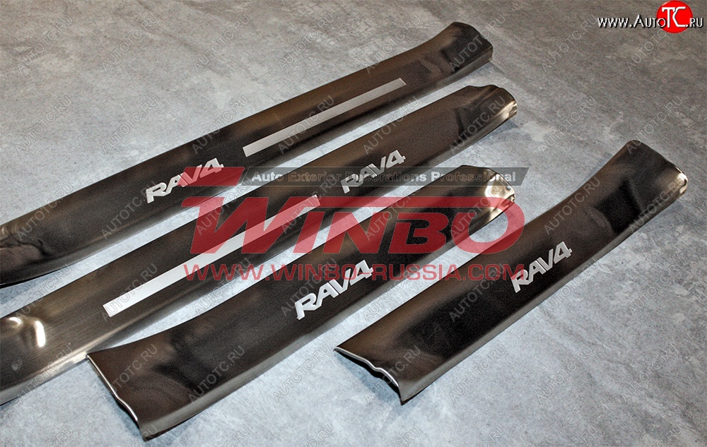 4 449 р. Комплект накладок порогов c подсветкой Winbo Toyota RAV4 XA40 5 дв. рестайлинг (2015-2019)  с доставкой в г. Пермь