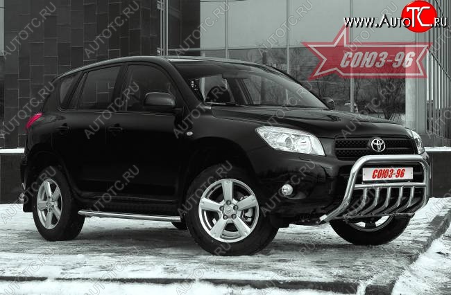 15 434 р. Защита переднего бампера Souz-96 (d60) Toyota RAV4 XA305 5 дв. дорестайлинг (2005-2009)  с доставкой в г. Пермь