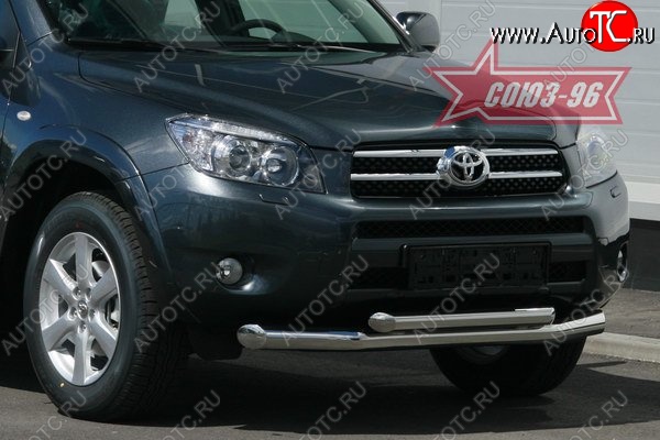13 139 р. Защита переднего бампера двойная Souz-96 (d76/60) Toyota RAV4 XA305 5 дв. дорестайлинг (2005-2009)  с доставкой в г. Пермь
