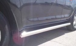 Защита порогов d76 мм Металл Дизайн Toyota RAV4  XA305 (2005-2009) 5 дв. дорестайлинг (полированная нержавейка)