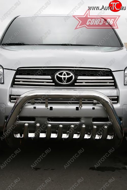 1 043 р. Защита переднего бампера Souz-96 (d76) Toyota RAV4 XA30 5 дв. 1-ый рестайлинг (2008-2010)  с доставкой в г. Пермь