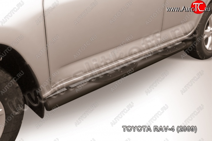 10 999 р. Защита порогов Slitkoff  Toyota RAV4  XA30 (2008-2010) 5 дв. 1-ый рестайлинг (Цвет: серебристый)  с доставкой в г. Пермь