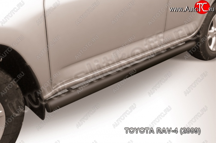 9 549 р. Защита порогов Slitkoff  Toyota RAV4  XA30 (2008-2010) 5 дв. 1-ый рестайлинг (Цвет: серебристый)  с доставкой в г. Пермь