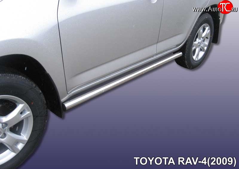 12 699 р. Защита порогов из круглой трубы диаметром 57 мм Slitkoff  Toyota RAV4  XA30 (2008-2010) 5 дв. 1-ый рестайлинг (Цвет: нержавеющая полированная сталь)  с доставкой в г. Пермь