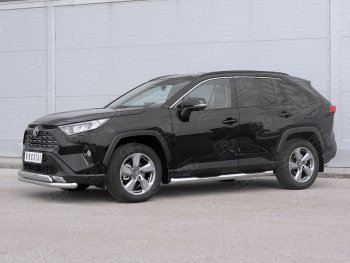 16 399 р. Защита переднего бампера (2 трубы Ø63 и 75х42 мм, нержавейка) Russtal Toyota RAV4 XA50 5 дв. дорестайлинг (2018-2025)  с доставкой в г. Пермь. Увеличить фотографию 4
