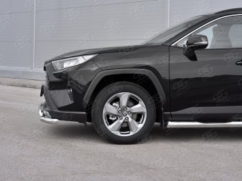 16 399 р. Защита переднего бампера (2 трубы Ø63 и 75х42 мм, нержавейка) Russtal Toyota RAV4 XA50 5 дв. дорестайлинг (2018-2025)  с доставкой в г. Пермь. Увеличить фотографию 3