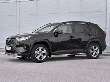 15 349 р. Защита переднего бампера (Ø42 мм, нержавейка) SLITKOFF  Toyota RAV4  XA50 (2018-2025) 5 дв. дорестайлинг  с доставкой в г. Пермь. Увеличить фотографию 3