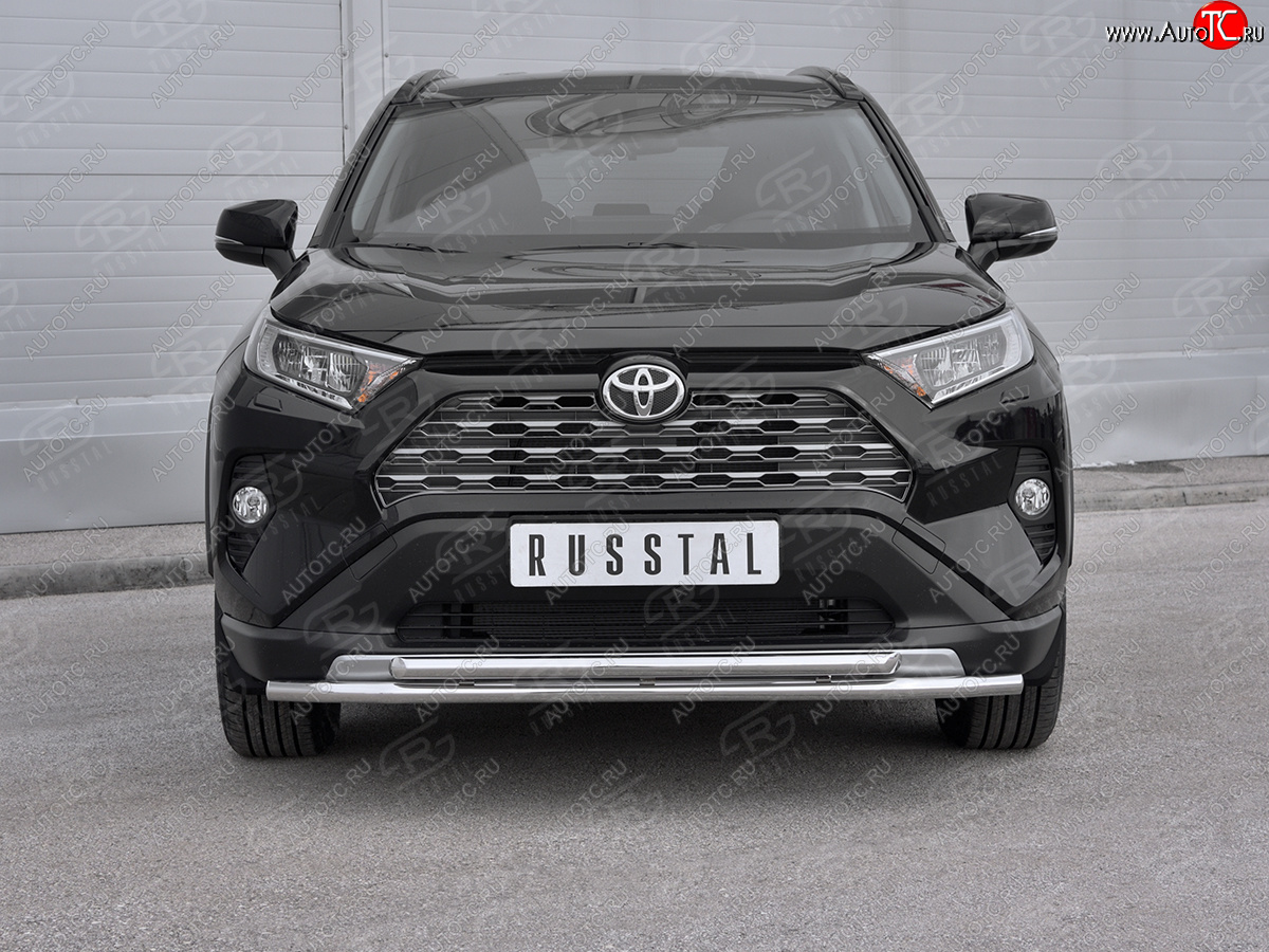 18 899 р. Защита переднего бампера (2 трубы Ø42 мм, нержавейка) SLITKOFF  Toyota RAV4  XA50 (2018-2025) 5 дв. дорестайлинг  с доставкой в г. Пермь