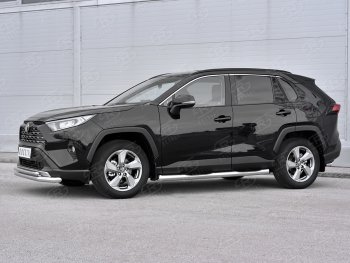 19 999 р. Защита переднего бампера (2 трубы Ø63 и 42 мм, нержавейка) SLITKOFF  Toyota RAV4  XA50 (2018-2025) 5 дв. дорестайлинг  с доставкой в г. Пермь. Увеличить фотографию 3