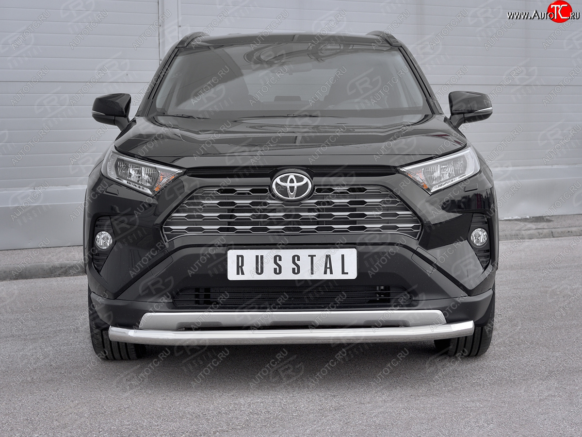 16 649 р. Защита переднего бампера (Ø63 мм, нержавейка) SLITKOFF  Toyota RAV4  XA50 (2018-2025) 5 дв. дорестайлинг  с доставкой в г. Пермь