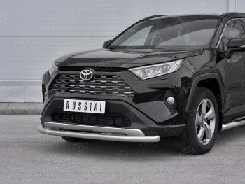 16 649 р. Защита переднего бампера (Ø63 мм, нержавейка) SLITKOFF  Toyota RAV4  XA50 (2018-2025) 5 дв. дорестайлинг  с доставкой в г. Пермь. Увеличить фотографию 2