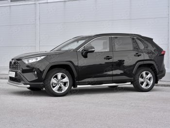 16 649 р. Защита переднего бампера (Ø63 мм, нержавейка) SLITKOFF  Toyota RAV4  XA50 (2018-2025) 5 дв. дорестайлинг  с доставкой в г. Пермь. Увеличить фотографию 3