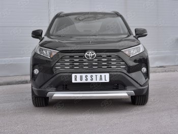 11 999 р. Защита переднего бампера (Ø75х42 мм, нержавейка) Russtal Toyota RAV4 XA50 5 дв. дорестайлинг (2018-2025)  с доставкой в г. Пермь. Увеличить фотографию 2