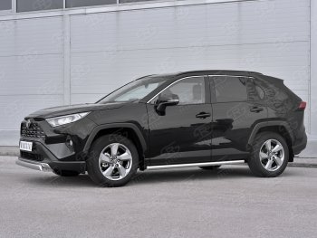 11 999 р. Защита переднего бампера (Ø75х42 мм, нержавейка) Russtal Toyota RAV4 XA50 5 дв. дорестайлинг (2018-2025)  с доставкой в г. Пермь. Увеличить фотографию 3