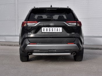 Защита заднего бампера (Ø63 мм, нержавейка) SLITKOFF Toyota RAV4  XA50 (2018-2025) 5 дв. дорестайлинг