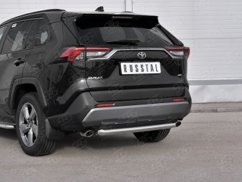 14 999 р. Защита заднего бампера (Ø63 мм, нержавейка) SLITKOFF Toyota RAV4 XA50 5 дв. дорестайлинг (2018-2025)  с доставкой в г. Пермь. Увеличить фотографию 2