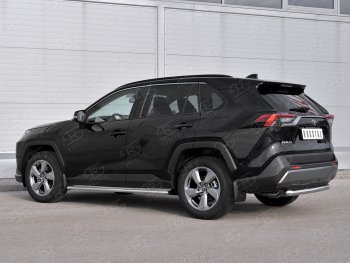 14 999 р. Защита заднего бампера (Ø63 мм, нержавейка) SLITKOFF Toyota RAV4 XA50 5 дв. дорестайлинг (2018-2025)  с доставкой в г. Пермь. Увеличить фотографию 3