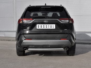 12 299 р. Защита заднего бампера (Ø75х42 мм, нержавейка) Russtal Toyota RAV4 XA50 5 дв. дорестайлинг (2018-2025)  с доставкой в г. Пермь. Увеличить фотографию 2