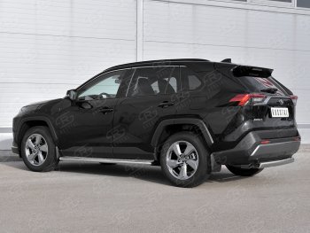 12 299 р. Защита заднего бампера (Ø75х42 мм, нержавейка) Russtal Toyota RAV4 XA50 5 дв. дорестайлинг (2018-2025)  с доставкой в г. Пермь. Увеличить фотографию 3