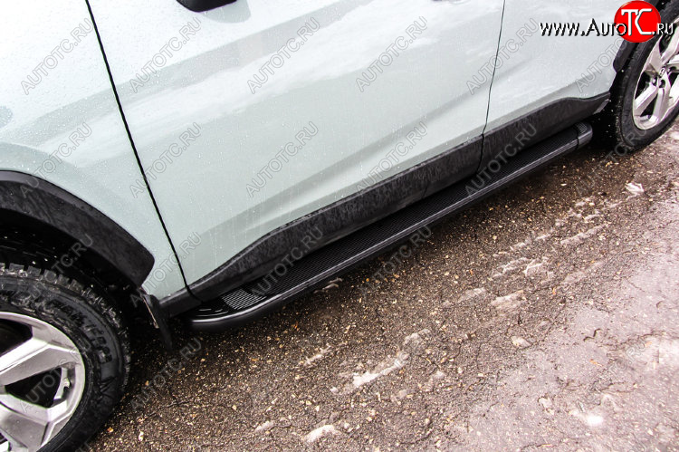 13 349 р. Пороги алюминиевые Slitkoff  Toyota RAV4  XA50 (2018-2025) 5 дв. дорестайлинг (Optima Black )  с доставкой в г. Пермь