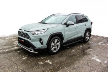 13 349 р. Пороги алюминиевые Slitkoff  Toyota RAV4  XA50 (2018-2025) 5 дв. дорестайлинг (Optima Black )  с доставкой в г. Пермь. Увеличить фотографию 3