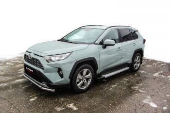 13 349 р. Пороги алюминиевые Slitkoff  Toyota RAV4  XA50 (2018-2025) 5 дв. дорестайлинг (Optima Silver)  с доставкой в г. Пермь. Увеличить фотографию 3