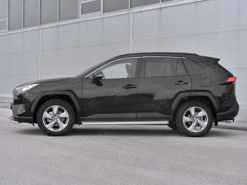 22 999 р. Пороги SLITKOFF d42 с листом  Toyota RAV4  XA50 (2018-2025) 5 дв. дорестайлинг (лист алюминий, труба сталь)  с доставкой в г. Пермь. Увеличить фотографию 3