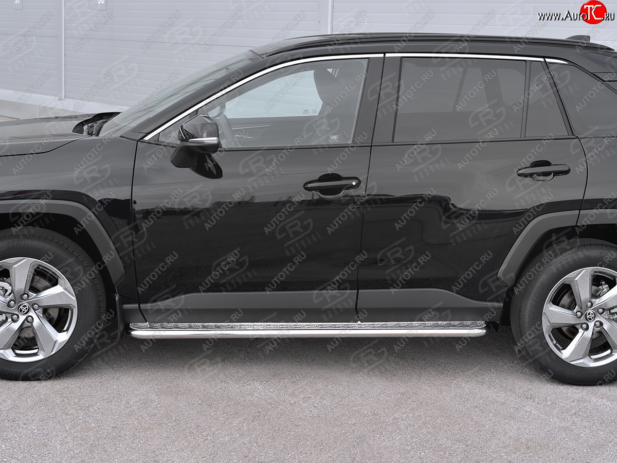 22 999 р. Пороги SLITKOFF d42 с листом  Toyota RAV4  XA50 (2018-2025) 5 дв. дорестайлинг (лист алюминий, труба сталь)  с доставкой в г. Пермь