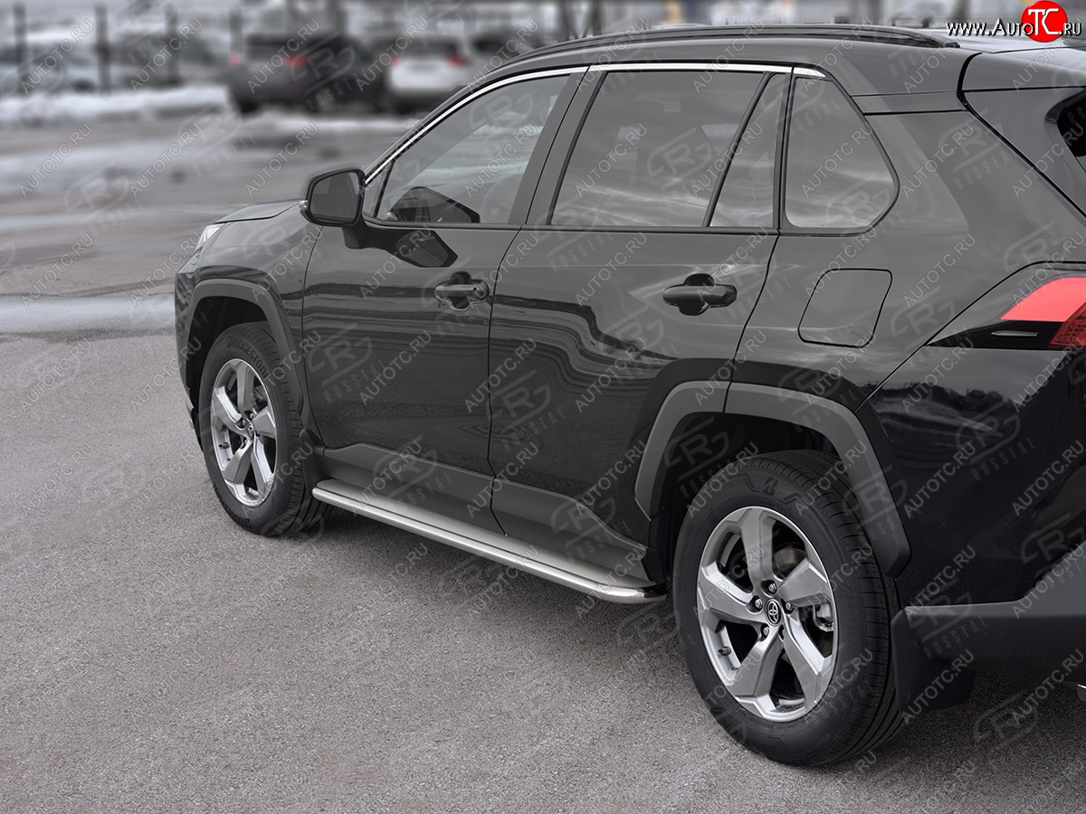 35 549 р. Пороги SLITKOFF d42 с листом  Toyota RAV4  XA50 (2018-2025) 5 дв. дорестайлинг (лист нержавейка, труба нержавейка)  с доставкой в г. Пермь