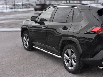 19 999 р. Защита порогов на SLITKOFF труба d63  Toyota RAV4  XA50 (2018-2025) 5 дв. дорестайлинг (защита порогов со скосами на торцах)  с доставкой в г. Пермь. Увеличить фотографию 2