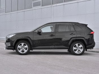 19 999 р. Защита порогов на SLITKOFF труба d63  Toyota RAV4  XA50 (2018-2025) 5 дв. дорестайлинг (защита порогов с закругленными торцами)  с доставкой в г. Пермь. Увеличить фотографию 2
