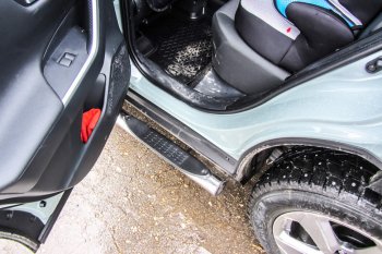15 999 р. Защита порогов Slitkoff (Ø76 мм, с проступями)  Toyota RAV4  XA50 (2018-2025) 5 дв. дорестайлинг (Нержавейка)  с доставкой в г. Пермь. Увеличить фотографию 2