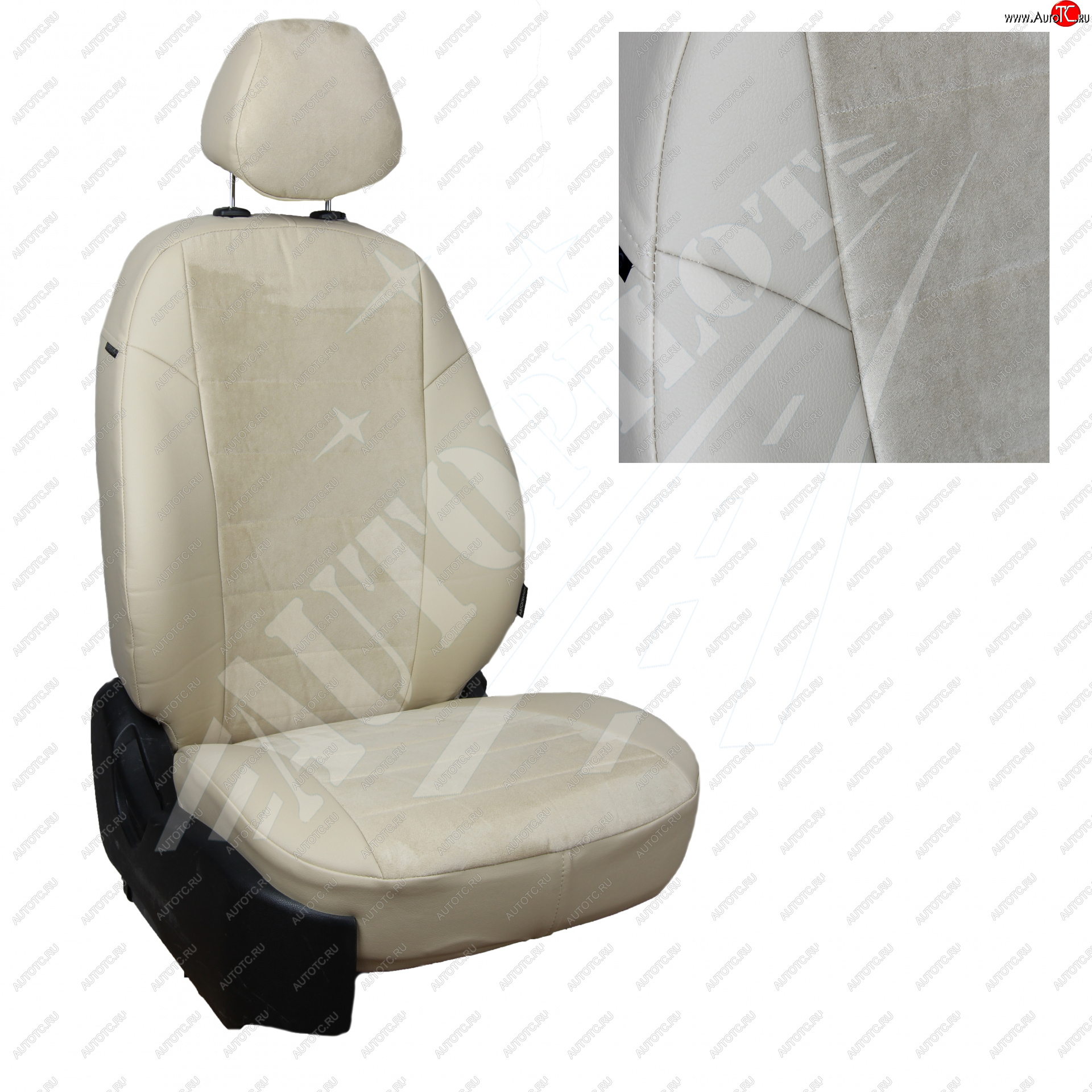 13 849 р. Чехлы сидений AUTOPILOT Алькантара (40/60, с вырезом под подлокотник)  Toyota RAV4  XA50 (2018-2025) 5 дв. дорестайлинг (Бежевый + Бежевый)  с доставкой в г. Пермь