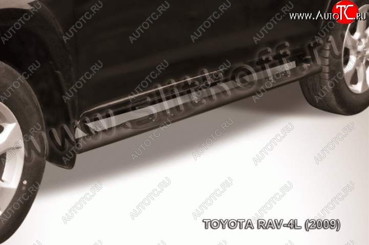 12 349 р. Защита порогов Slitkoff Toyota RAV4 XA30 5 дв. удлиненный 2-ой рестайлинг (2010-2013) (Цвет: серебристый)  с доставкой в г. Пермь