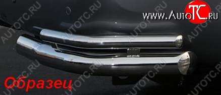 1 043 р. Защита заднего бампера из двойных боковых уголков Souz-96 (d76/42)  Toyota RAV4  XA30 (2010-2013) 5 дв. удлиненный 2-ой рестайлинг  с доставкой в г. Пермь