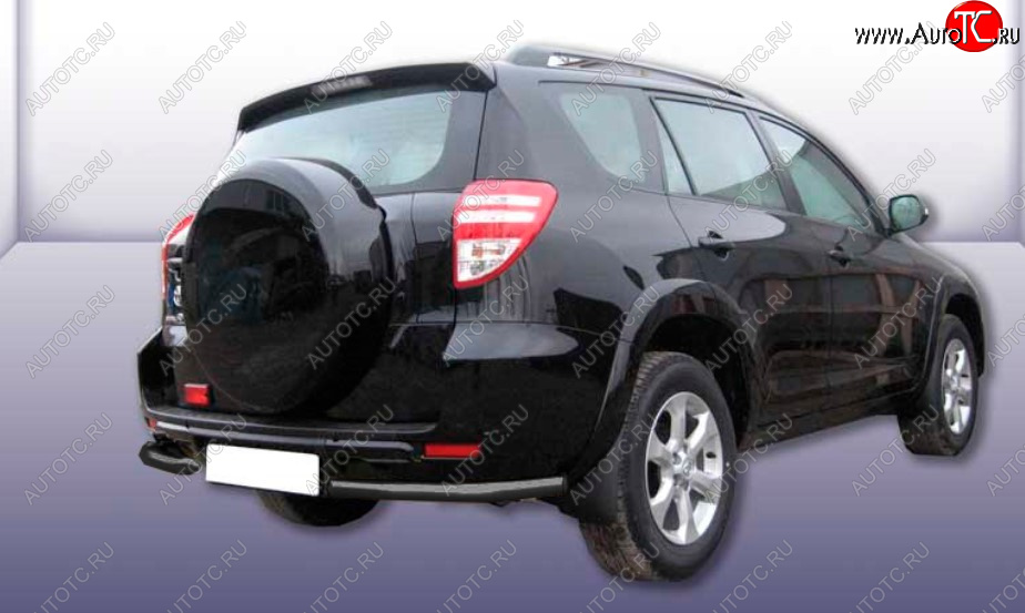 5 949 р. Защита заднего бампера Slitkoff (Ø 57 мм, уголки)  Toyota RAV4  XA30 (2009-2010) 5 дв. удлиненный 1-ый рестайлинг (Сталь с полимерным покрытием. Цвет: черный)  с доставкой в г. Пермь