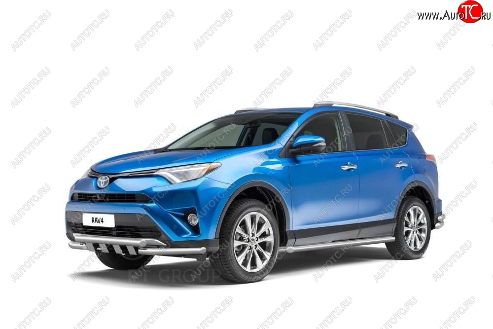 26 239 р. Защита порогов из трубы Ø63 Petroil Tuning  Toyota RAV4  XA40 (2012-2019) 5 дв. дорестайлинг, 5 дв. рестайлинг (Нержавеющая полированная сталь)  с доставкой в г. Пермь