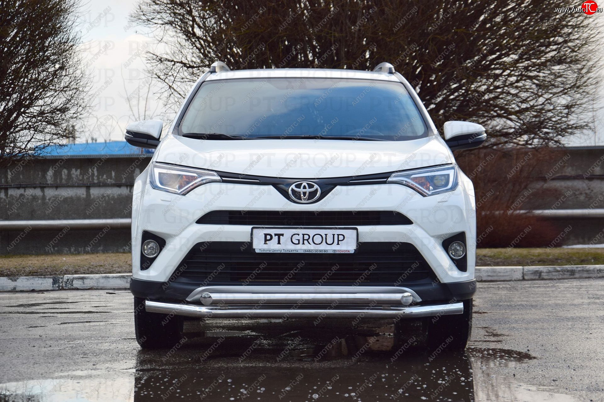 23 799 р. Защита переднего бампера двойная из труб d63/63 мм Petroil Tuning  Toyota RAV4  XA40 (2015-2019) 5 дв. рестайлинг (Нержавеющая полированная сталь)  с доставкой в г. Пермь