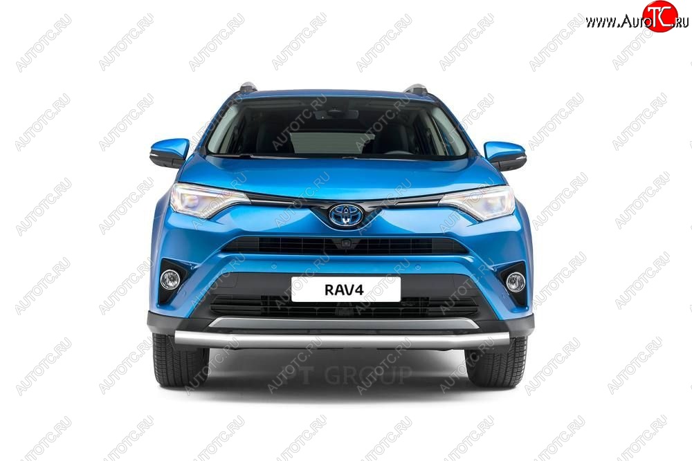 22 139 р. Защита переднего бампера одинарная из трубы d63 мм Petroil Tuning  Toyota RAV4  XA40 (2015-2019) 5 дв. рестайлинг (Нержавеющая полированная сталь)  с доставкой в г. Пермь