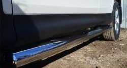 83 999 р. Защита порогов с пластиковыми вставками для ног из круглой трубы диаметром 76 мм Russtal Toyota RAV4 XA40 5 дв. дорестайлинг (2012-2015) (Защита порогов с со скосами на торцах (вариант 1))  с доставкой в г. Пермь. Увеличить фотографию 10