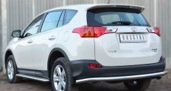 14 999 р. Одинарная защита заднего бампера из трубы диаметром 63 мм SLITKOFF  Toyota RAV4  XA40 (2012-2015) 5 дв. дорестайлинг  с доставкой в г. Пермь. Увеличить фотографию 2